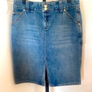 J Crew Denim Cargo Jean Skirt Women’s  Front  Slit NWT Size 6
